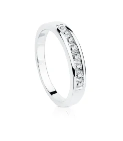 Alianza Oro Blanco 18K Diamantes 0.500 Qts.<Alda Joyeros New