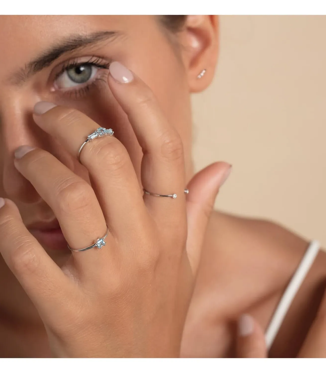 Anillo Aguamarina Oro Blanco 18K Turner<Alda Joyeros Fashion