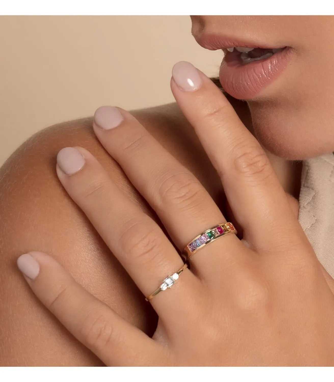Anillo Arcoiris Oro Amarillo 18K<Alda Joyeros Fashion