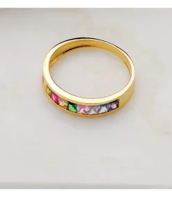 Anillo Arcoiris Oro Amarillo 18K<Alda Joyeros Fashion