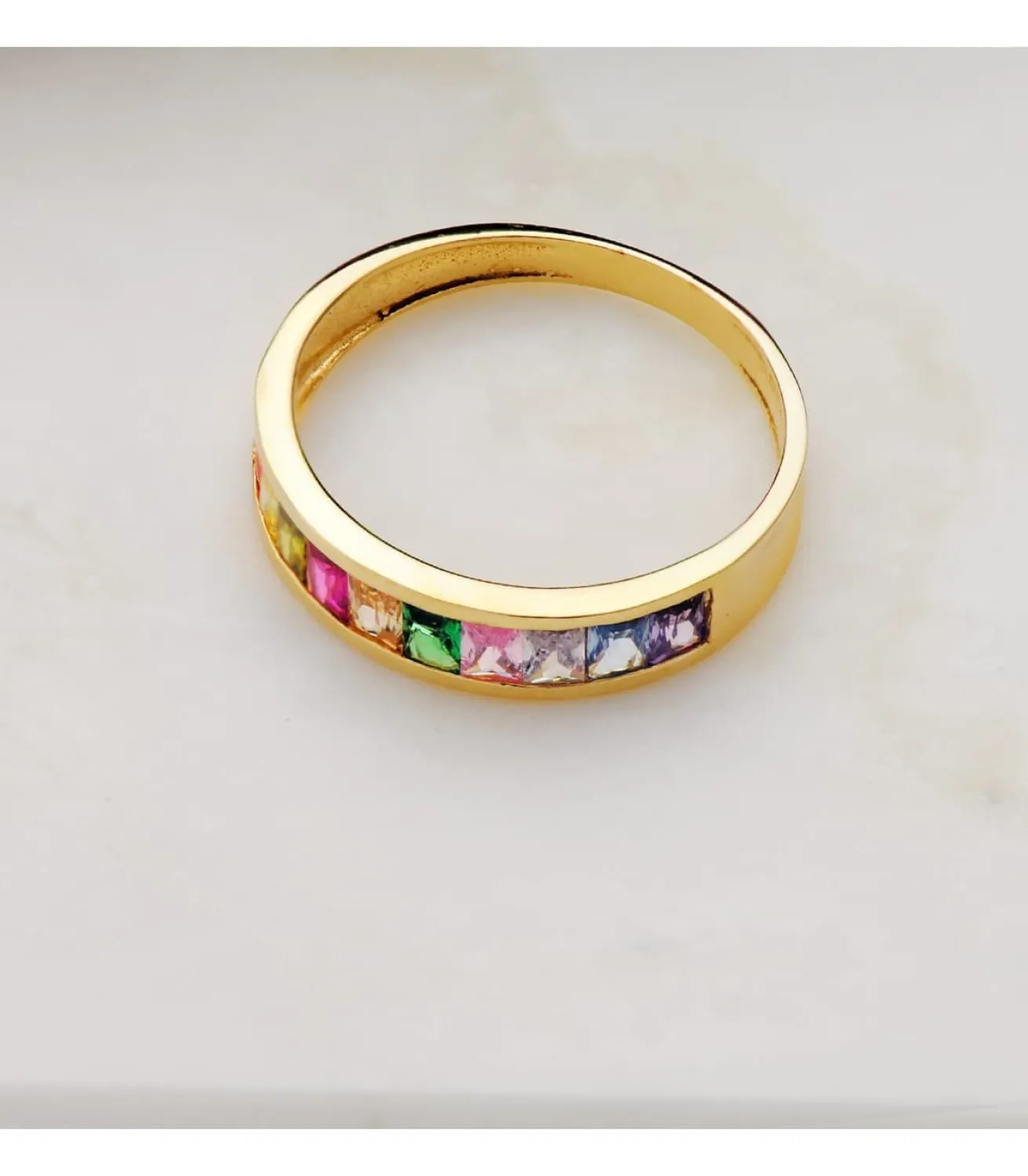 Anillo Arcoiris Oro Amarillo 18K<Alda Joyeros Fashion