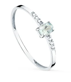 Anillo Garbo Oro Blanco 18K Aguamarina Y Diamantes<Alda Joyeros Clearance
