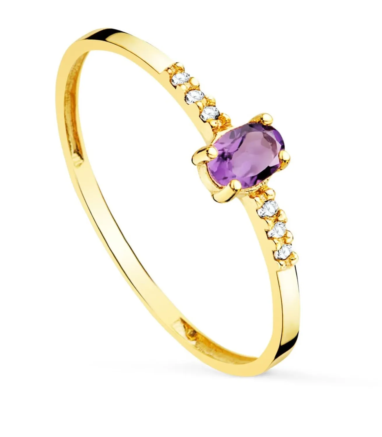 Anillo Garbo Oro 18K Amatista Y Diamantes<Alda Joyeros Clearance