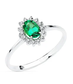 Anillo Jasmin 0.14 Qtes.18 Ktes Esmeralda 0.39 Q<Alda Joyeros New