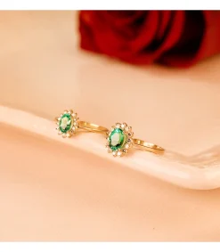 Anillo Jasmin Esmeralda Y Diamantes Oro Amarillo 18K<Alda Joyeros Discount