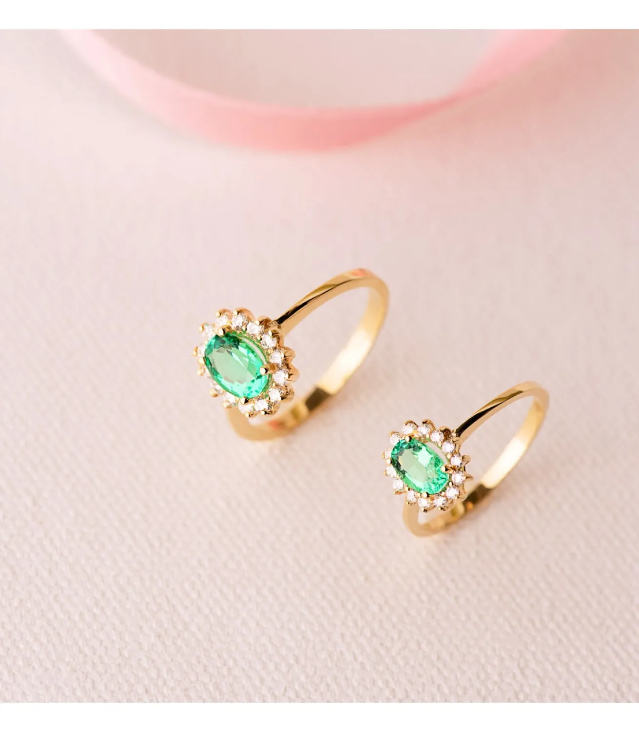 Anillo Jasmin Esmeralda Y Diamantes Oro Amarillo 18K<Alda Joyeros Discount