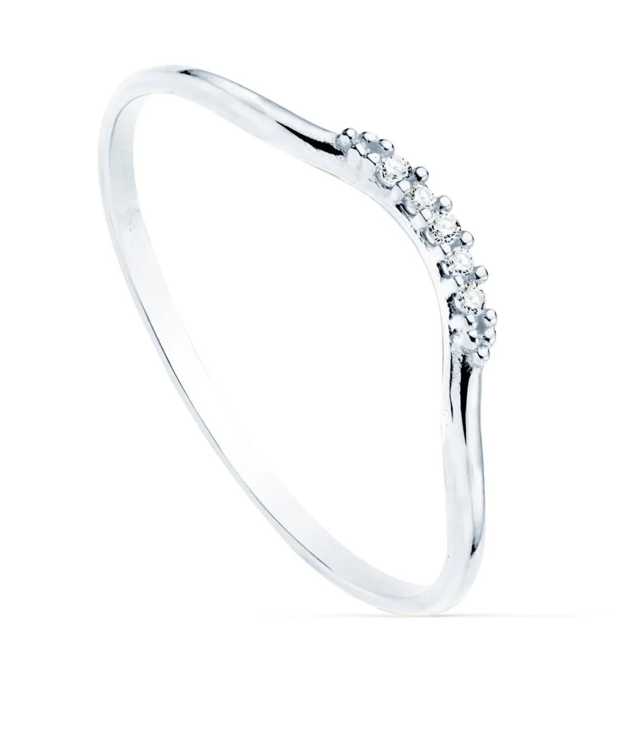 Anillo Monroe Oro Blanco 18K Diamantes 0.025 Qts.<Alda Joyeros Shop