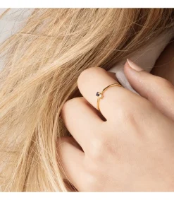 Anillo Portman Oro 18K Diamante 0.050 Qts. Zafiro<Alda Joyeros Online