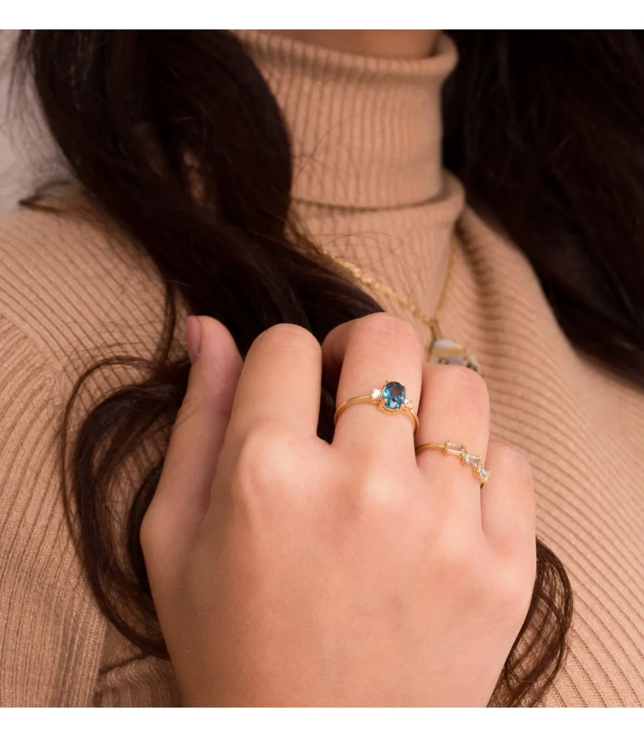 Anillo Princess Topacio Azul Oro Amarillo 18K<Alda Joyeros Hot