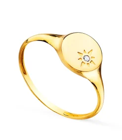 Anillo Sello Mujer Circulo Oro 18K<Alda Joyeros Cheap