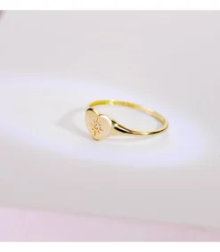 Anillo Sello Mujer Corazon Oro 18K<Alda Joyeros Discount