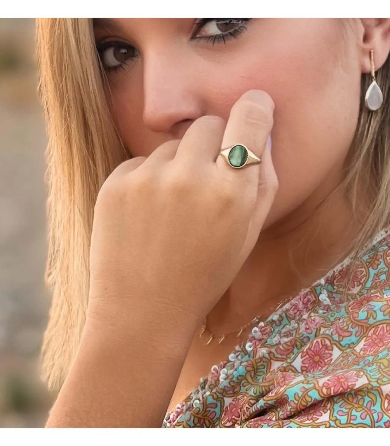 Anillo Sello Mujer Malaquita Oro 18K<Alda Joyeros Sale