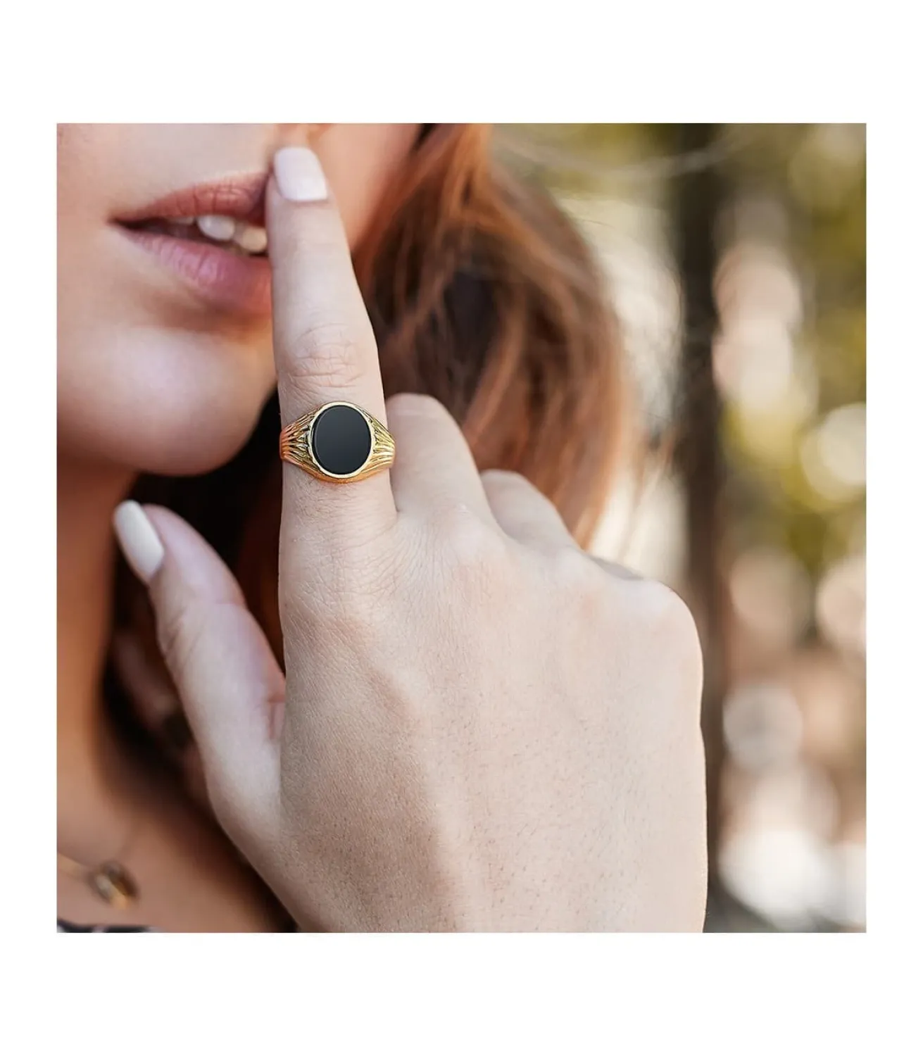 Anillo Sello Piero Oro Amarillo 18K Piedra Oval Onix<Alda Joyeros Shop