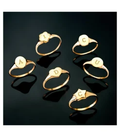 Anillo Sign Sello Mujer Corazon Oro 18K<Alda Joyeros Shop