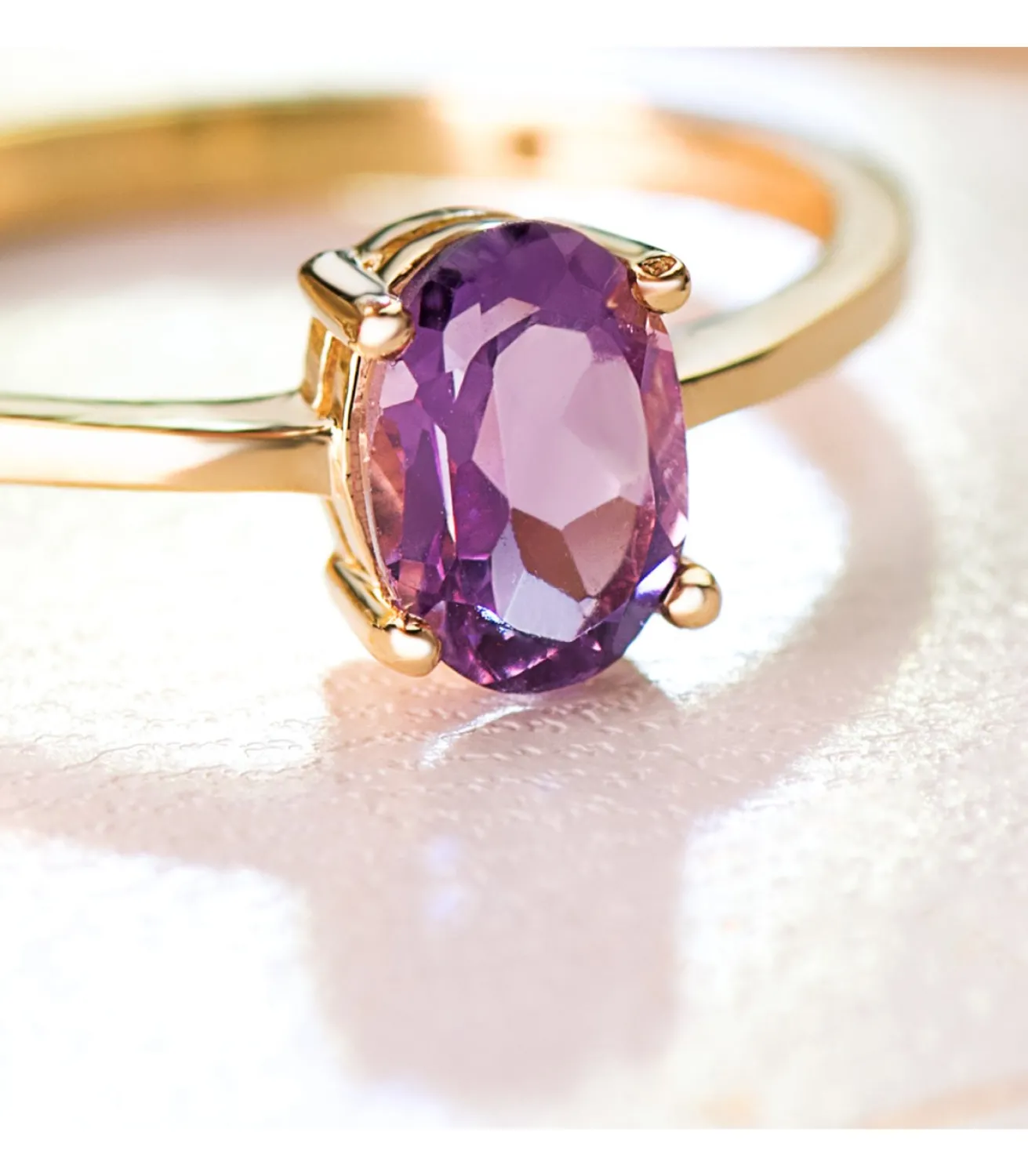 Anillo Solitario Fancy Amatista Oro 18K<Alda Joyeros Clearance