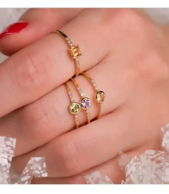 Anillo Streep Oro 18K Diamantes 0.030 Qts. Citrino<Alda Joyeros Flash Sale