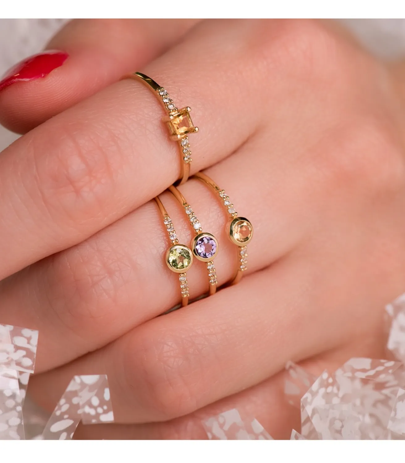 Anillo Streep Oro 18K Diamantes 0.030 Qts. Citrino<Alda Joyeros Flash Sale
