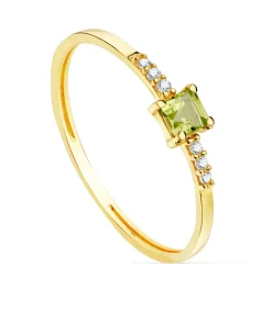Anillo Streep Oro 18K Diamantes 0.030 Qts. Olivina<Alda Joyeros New