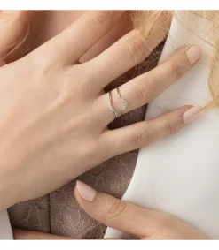 Anillo Streisand Oro Blanco 18K Diamantes 0.035 Qts.<Alda Joyeros Cheap