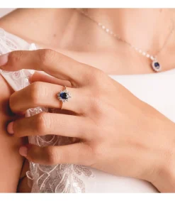 Anillo Sybil Oro Blanco 18K Zafiro Y Diamantes<Alda Joyeros Flash Sale