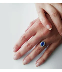 Anillo Sybil Oro Blanco 18K Zafiro Y Diamantes<Alda Joyeros Flash Sale