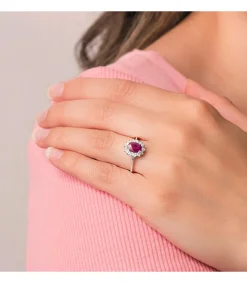 Anillo Sybil Oro Blanco 18K Rubi Y Diamantes<Alda Joyeros New
