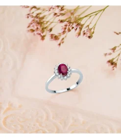 Anillo Sybil Oro Blanco 18K Rubi Y Diamantes<Alda Joyeros New
