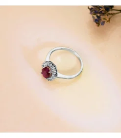 Anillo Sybil Oro Blanco 18K Rubi Y Diamantes<Alda Joyeros New