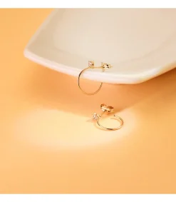 Aros Abiertos Circonitas Oro Amarillo 18K<Alda Joyeros Online