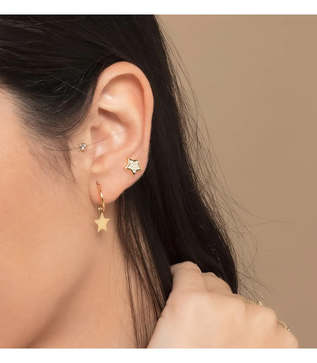 Aros Colgante Estrella Oro Amarillo 18K<Alda Joyeros Best