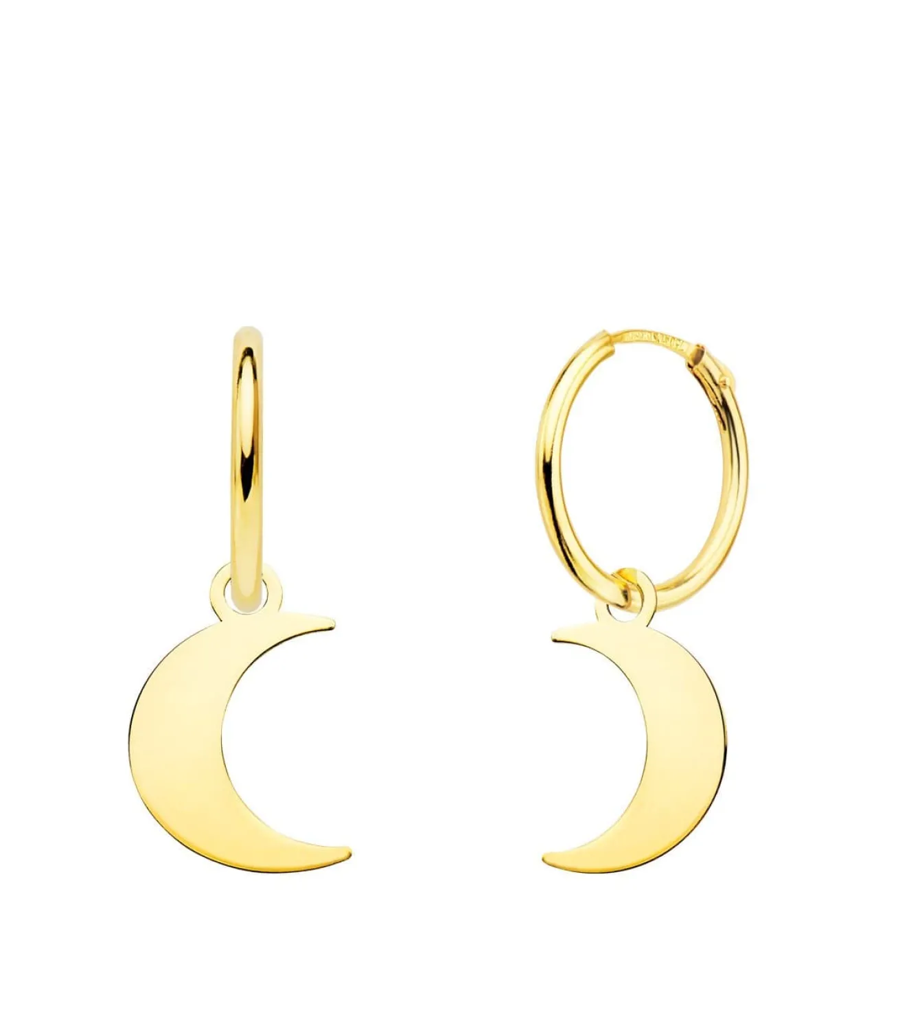 Aros Colgante Luna Oro Amarillo 18K<Alda Joyeros Sale