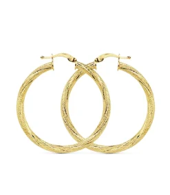 Aros Grano Oro Amarillo 18 K 29 Mm<Alda Joyeros Online