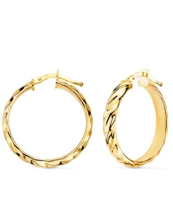 Aros Mujer Bucle Oro Amarillo 18K 24 Mm<Alda Joyeros Online
