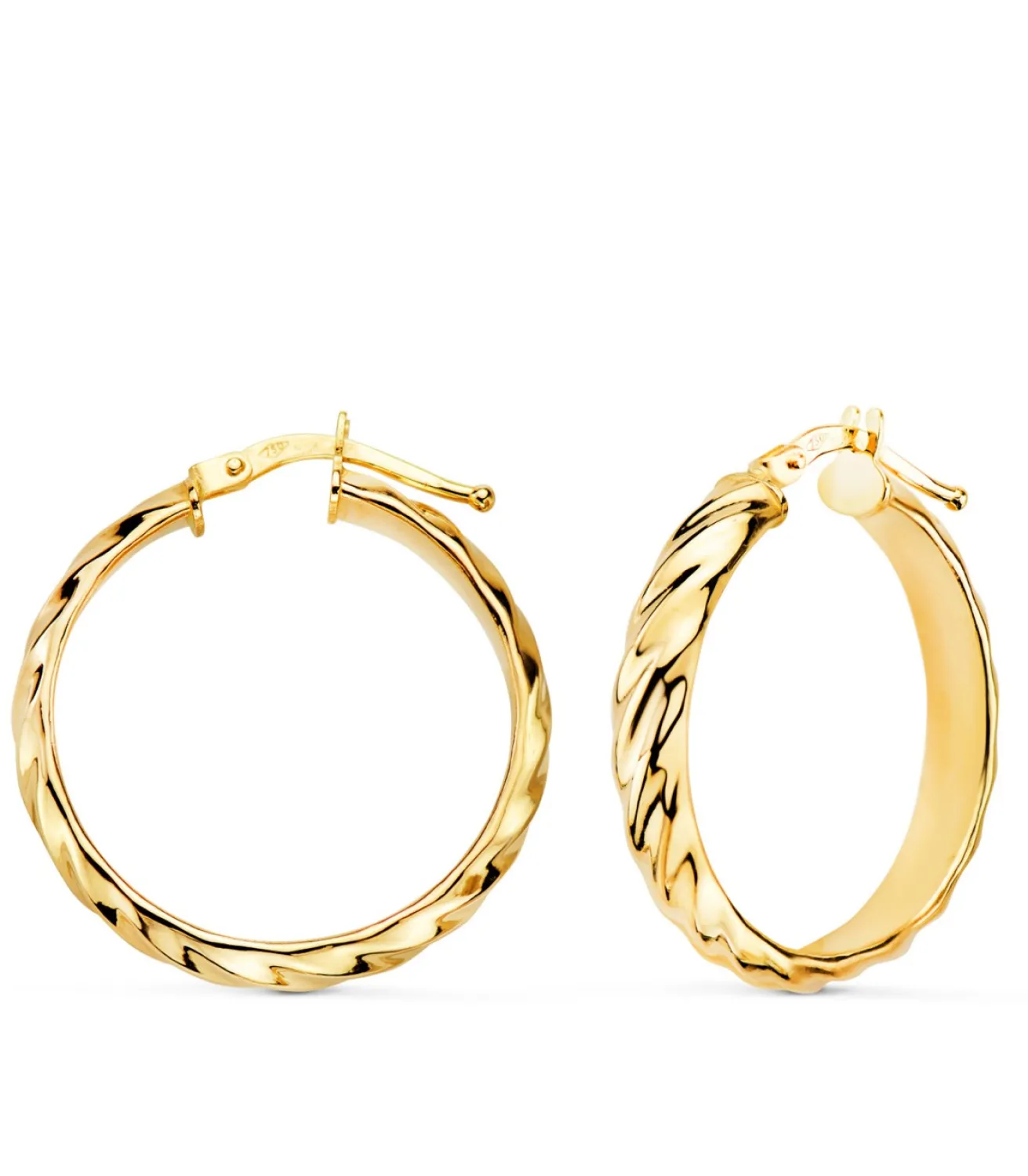 Aros Mujer Bucle Oro Amarillo 18K 24 Mm<Alda Joyeros Online