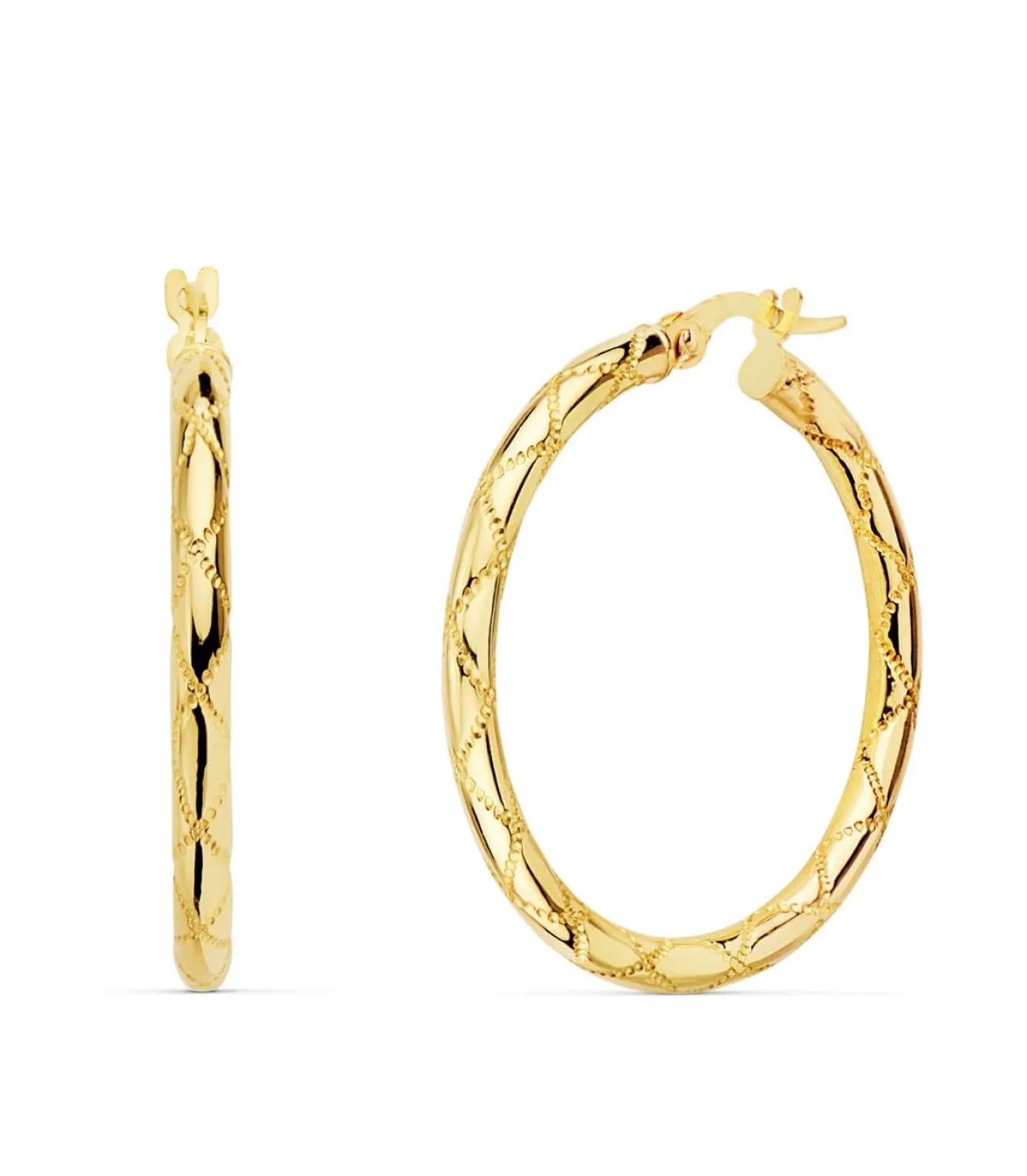 Aros Mujer Seam Oro Amarillo 18K 30 Mm<Alda Joyeros Best