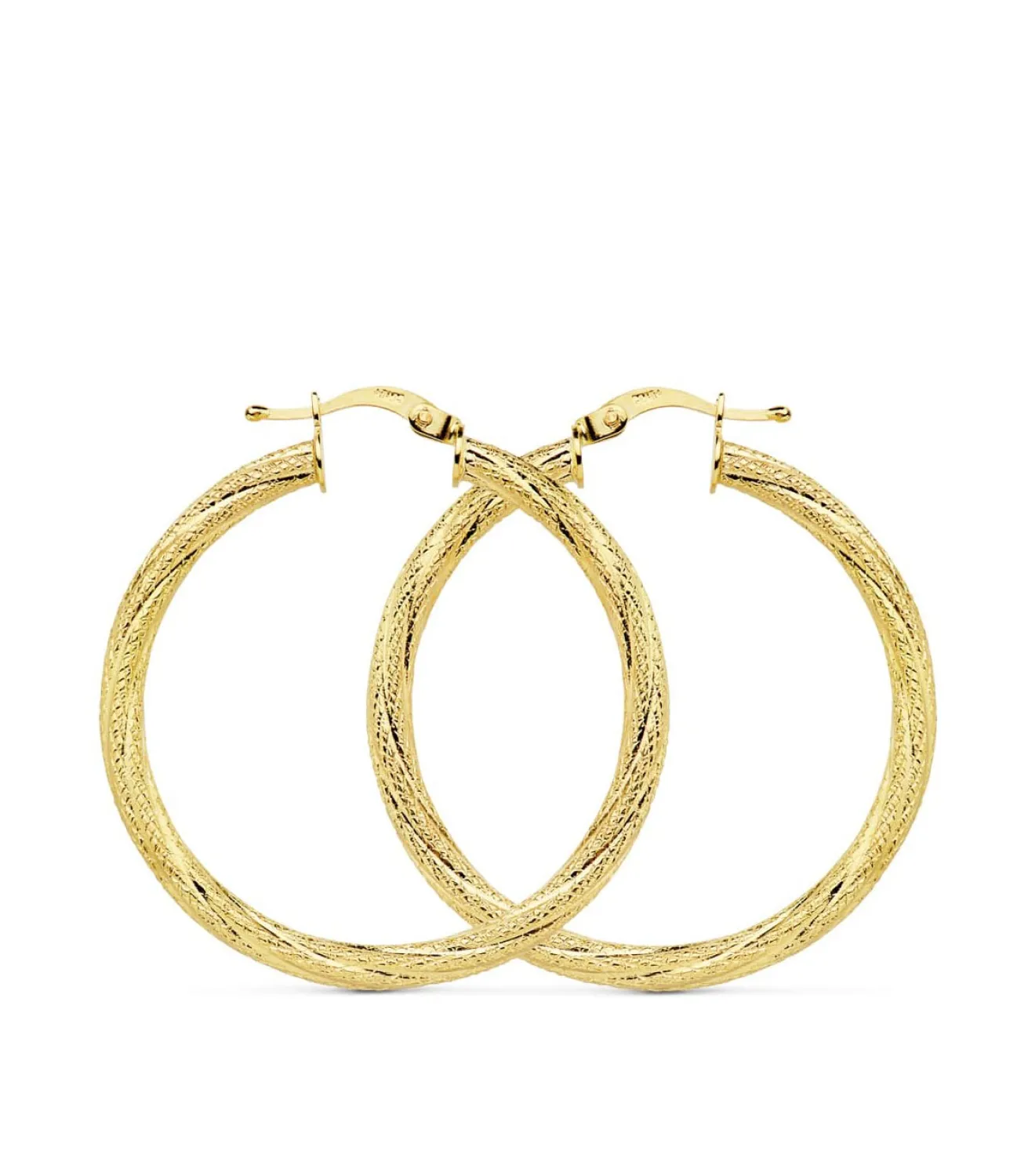 Aros Mujer Tallados Oro Amarillo 18K 29 Mm<Alda Joyeros Best