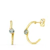 Aros Paradise Oro Amarillo 18K Curve Aguamarina<Alda Joyeros Store