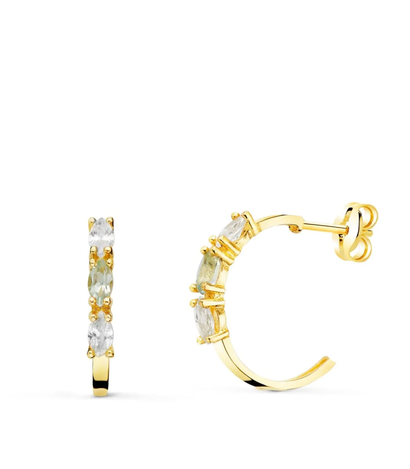 Aros Paradise Oro Amarillo 18K Marquise Aguamarina<Alda Joyeros New