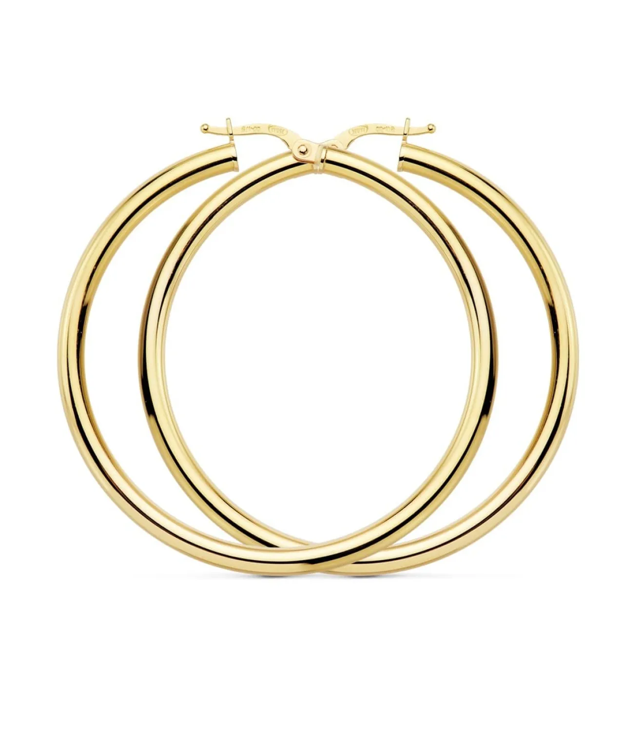 Aros Redondos Huecos Oro Amarillo 18 K 46 Mm<Alda Joyeros Best