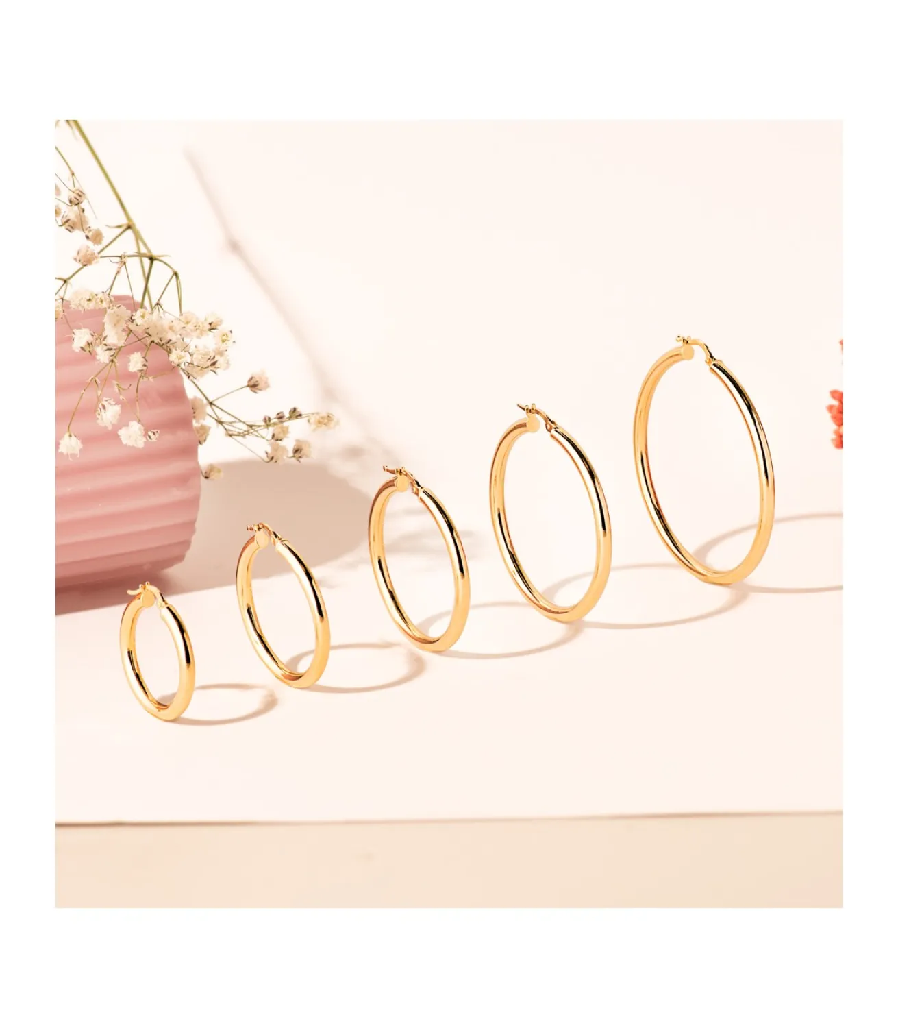 Aros Redondos Huecos Oro Amarillo 18 K 46 Mm<Alda Joyeros Best