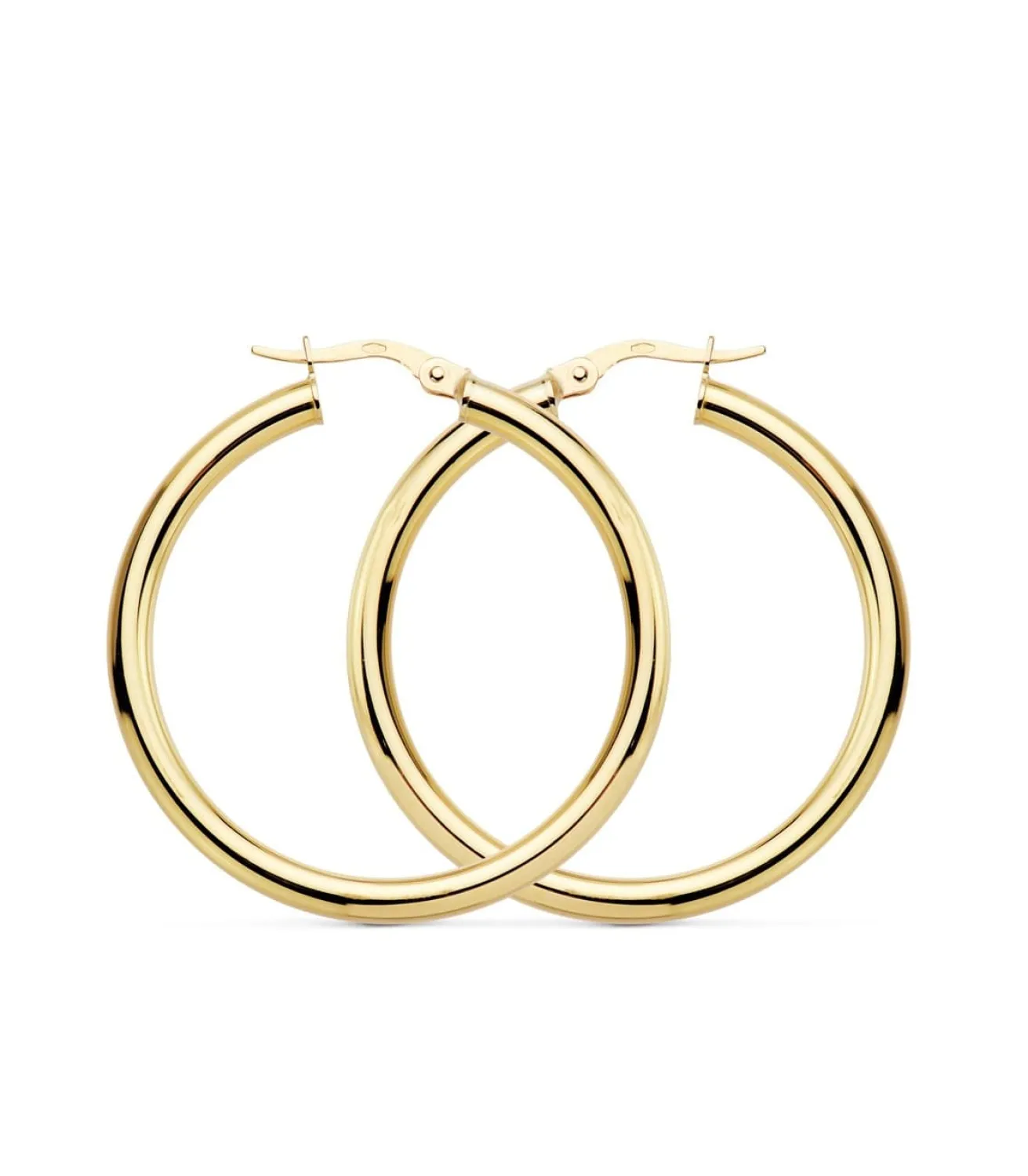 Aros Redondos Huecos Oro Amarillo 18 K 35 Mm<Alda Joyeros Cheap