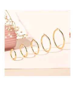 Aros Redondos Oro Amarillo 18 K 41 Mm<Alda Joyeros Cheap