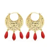 Aros Tallados Coralina Oro Amarillo 18 K 32 Mm<Alda Joyeros Outlet