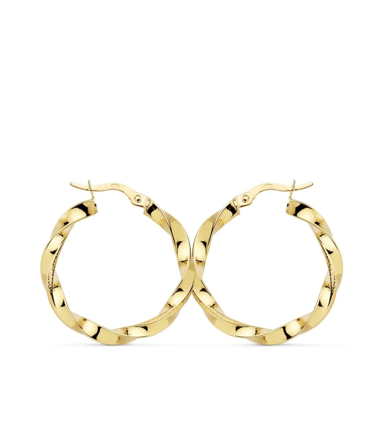 Aros Trenzados Hilo Oro Amarillo 18 K 26 Mm<Alda Joyeros Best Sale