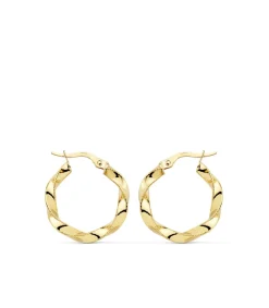 Aros Trenzados Hilo Oro Amarillo 18 K 21 Mm<Alda Joyeros Best Sale