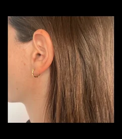 Aros Trenzados Lisos Oro Amarillo 18 K 14 Mm<Alda Joyeros Cheap