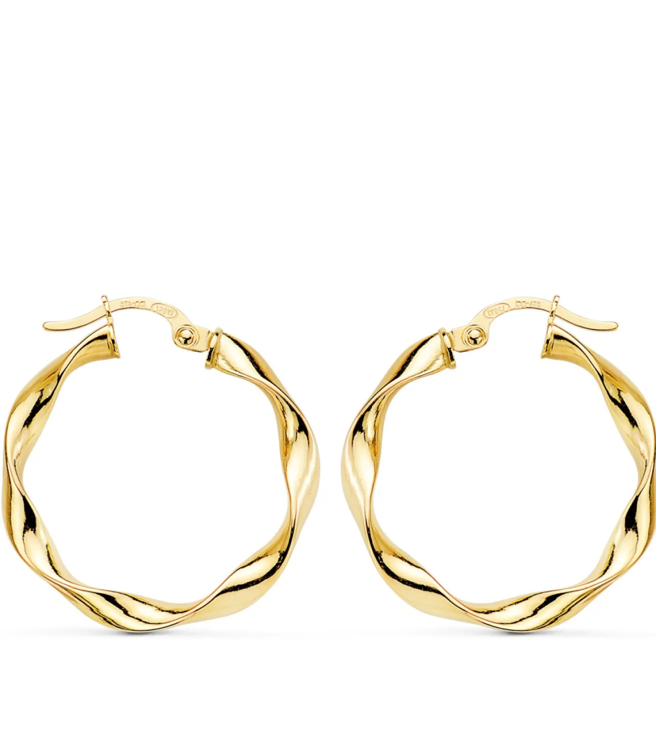 Aros Trenzados Lisos Oro Amarillo 18 K 25 Mm<Alda Joyeros Outlet