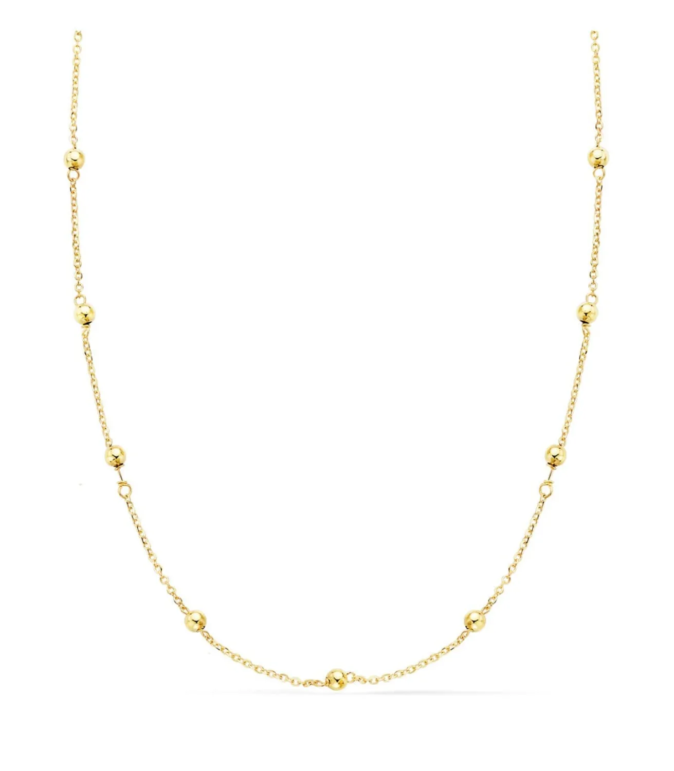 Cadena Bolitas Forzada Oro 18K 45Cm<Alda Joyeros Shop