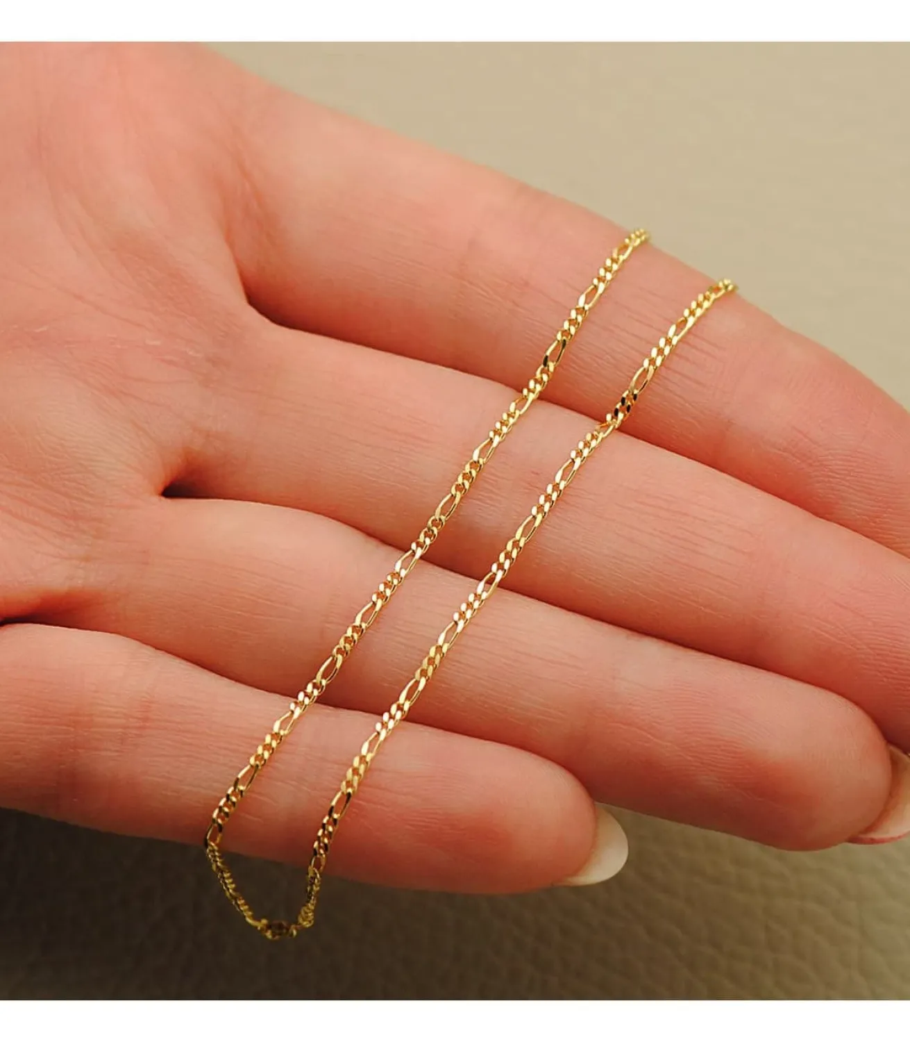 Cadena Fina Figaro Oro 18K 1 Mm 40Cm<Alda Joyeros Best Sale