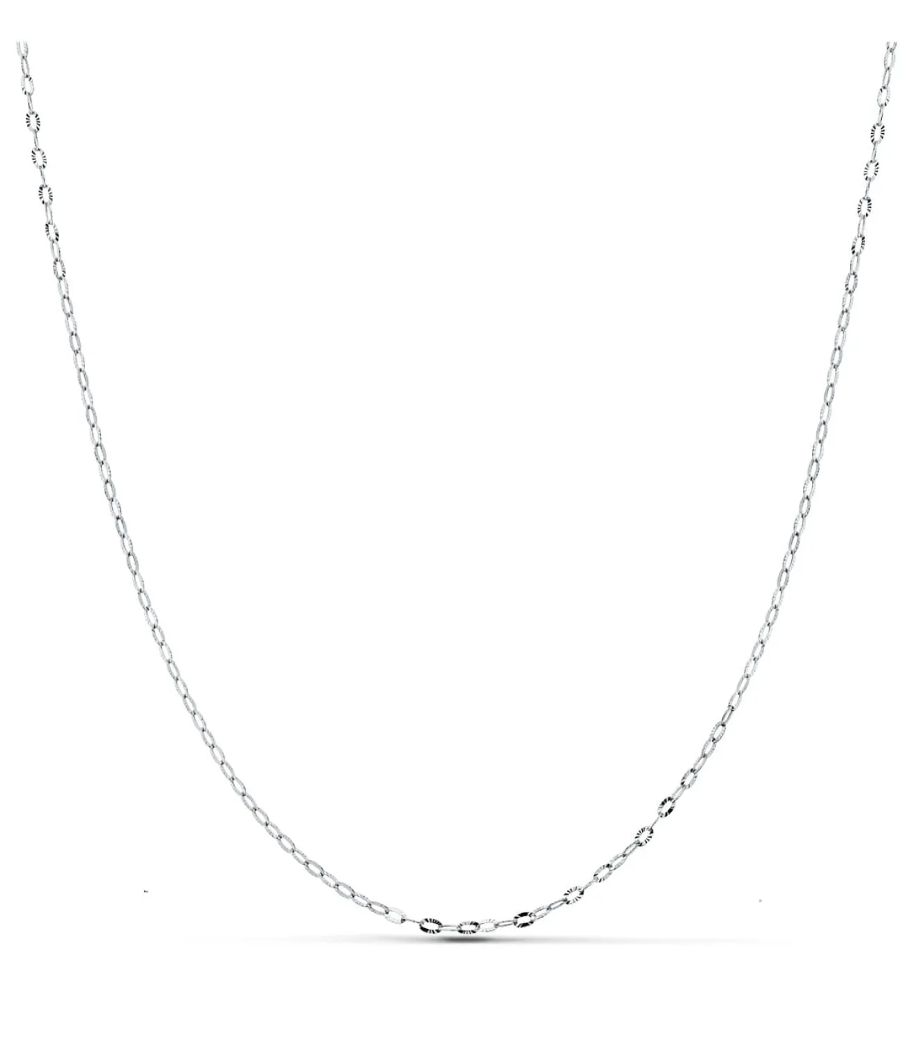 Cadena Forzada Diamantada Oro Blanco 18K 1Mm 40Cm<Alda Joyeros Best Sale